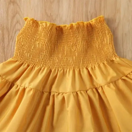 Toddler Kids Baby Girls Off Shoulder Ruffle