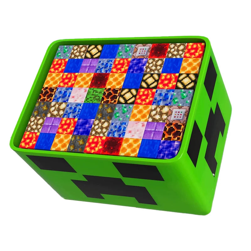 Magnetic building block toy storage box set