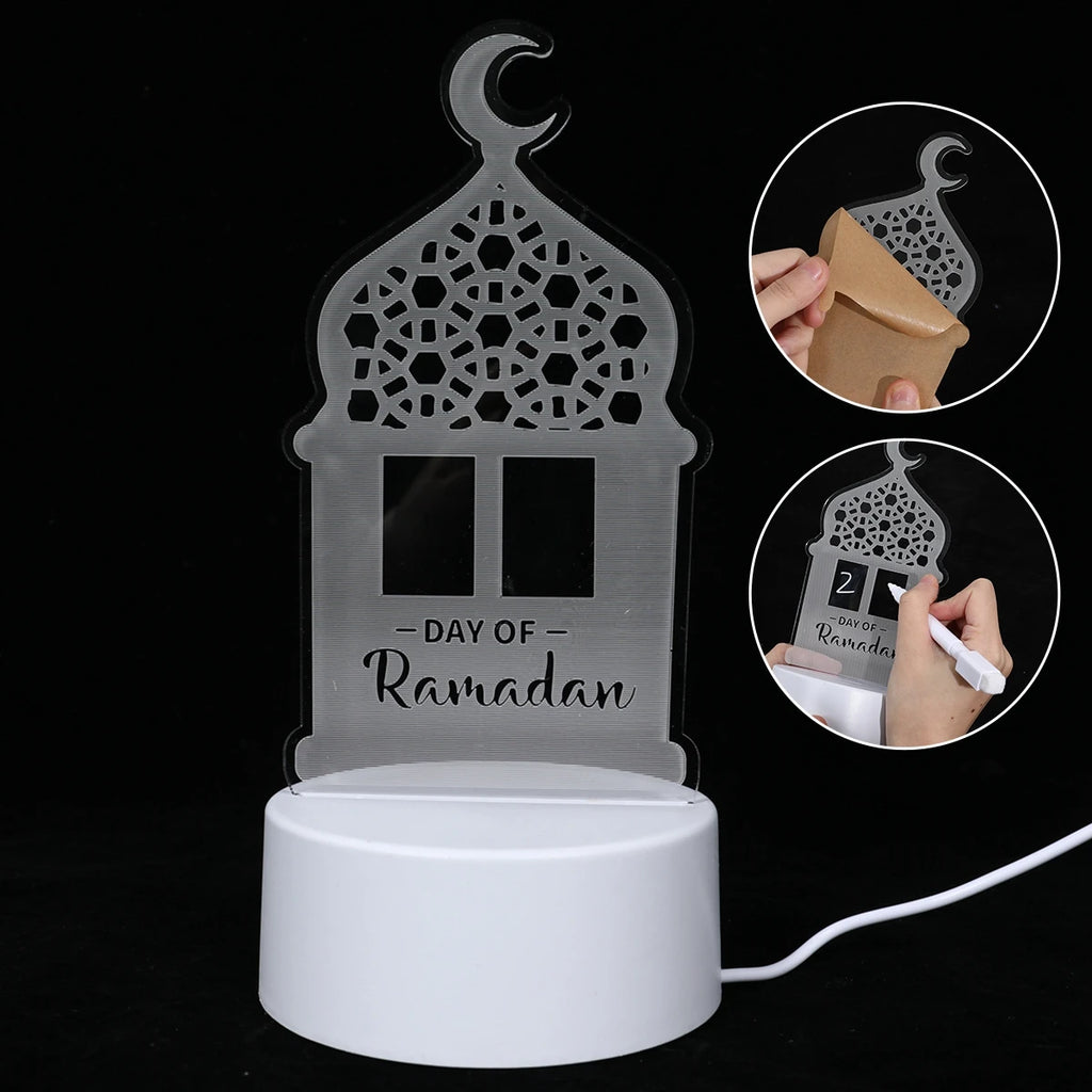 Eid Mubarak 3D Led Lamp Ramadan Night Light Led Moon
