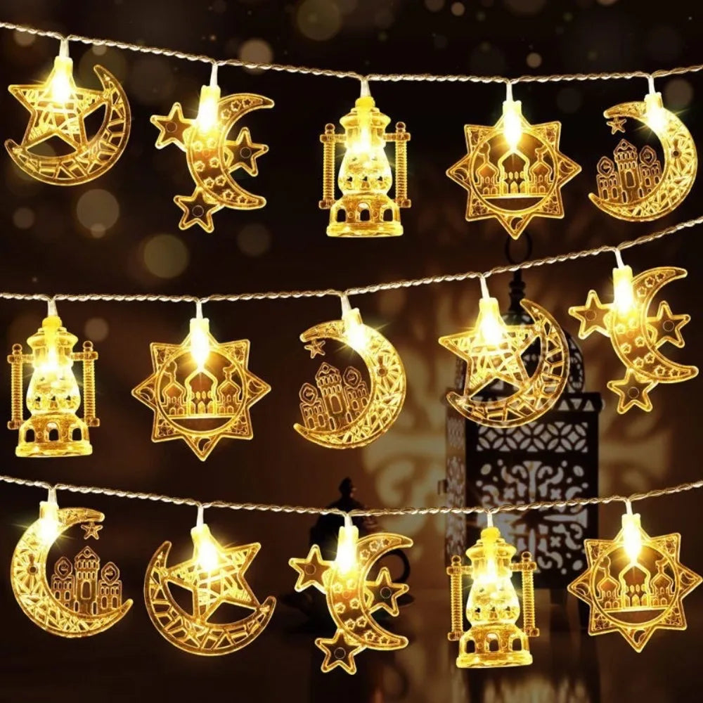 Ramadan Decorations 2026 Moon Star Castle LED String Lights