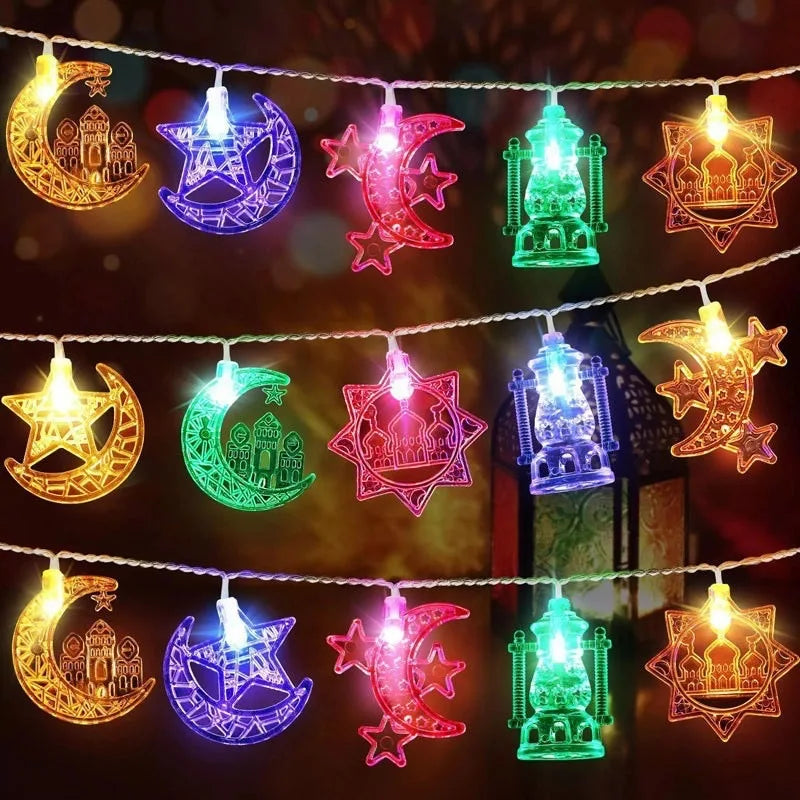 Ramadan Decorations 2026 Moon Star Castle LED String Lights